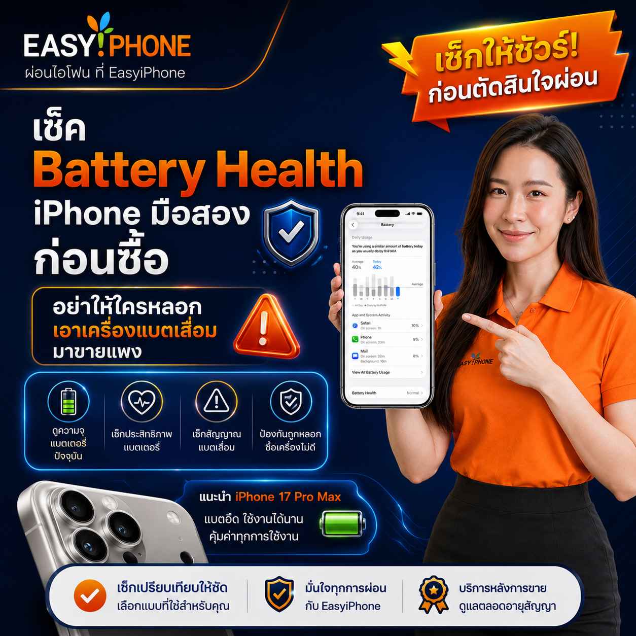 วิธีเช็ค Battery Health iPhone มือสอง-ซื้อ iPhone มือสองยังไงให้คุ้มค่า-ผ่อน iPhone ถูกสุด